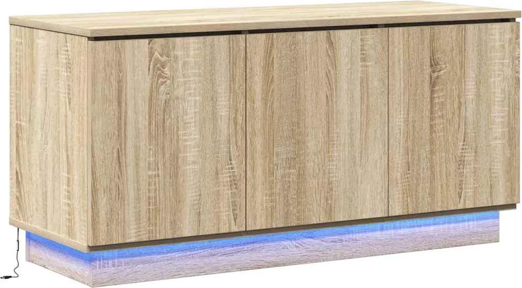 Meuble TV 100 cm Finition Chêne Sonoma - Structure en bois d'ingénierie
