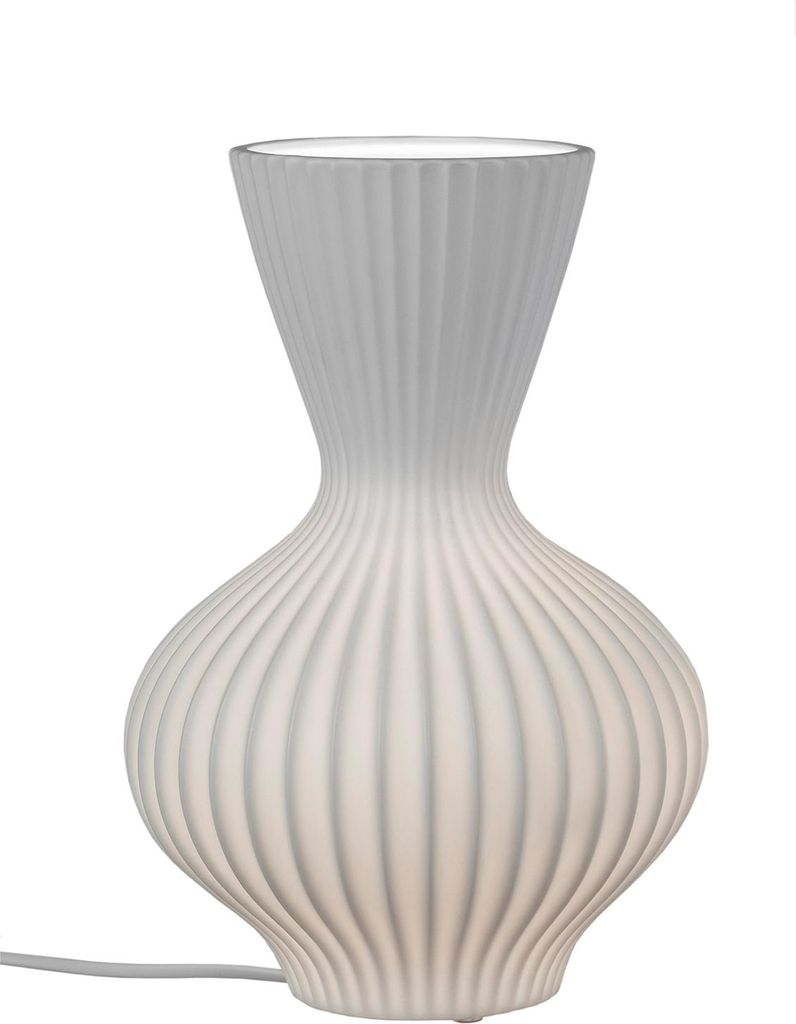 Tischlampe Keramik weiß mit Rillen 20 x 30 cm formano Produktbild 