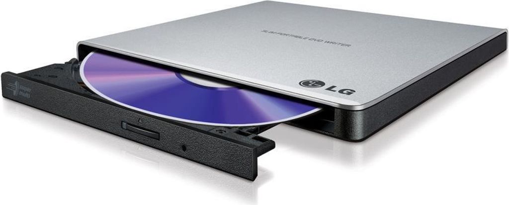Hitachi-LG Slim Portable DVD-Writer, Strieborná, Podávač, Obrázok produktu 