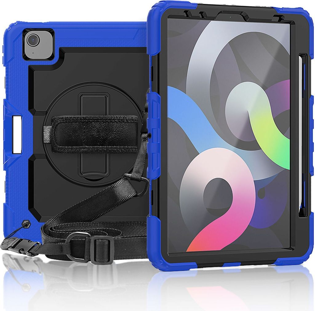 4in1 Schutzhülle für Apple iPad Pro 11 2020 Air 4 10.9 2020/2022 Hard Case + Standfunktion+Tragegurt Blau