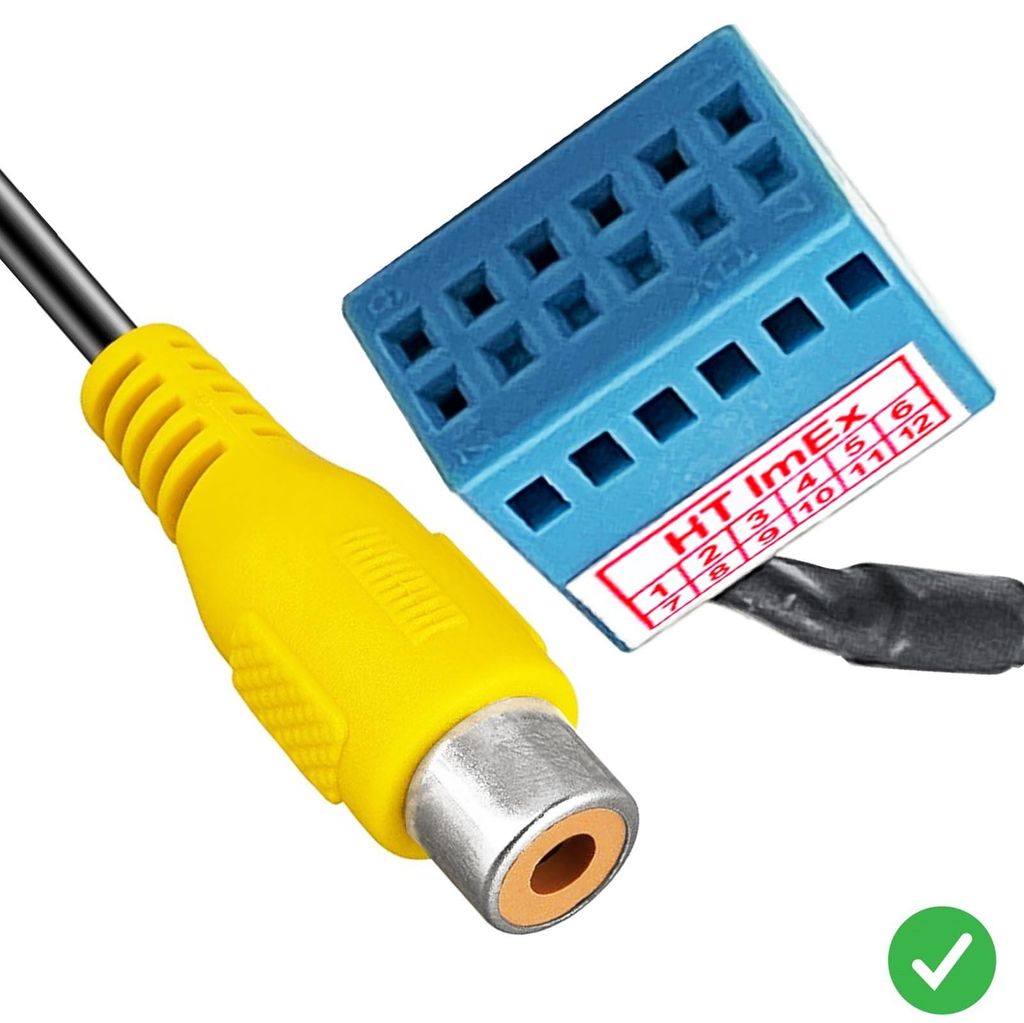 Rückfahrkamera Adapter Cinch auf Quadlock Video kompatibel mit VW MIB Golf 5 6 7