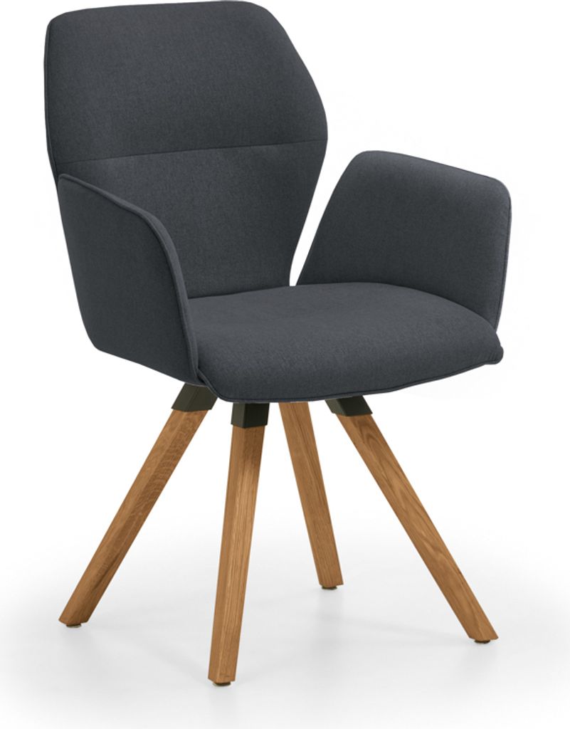 Niehoff Sitzmöbel Merlot Design-Armlehenenstuhl Stativ-Gestell Massivholz/Stoff