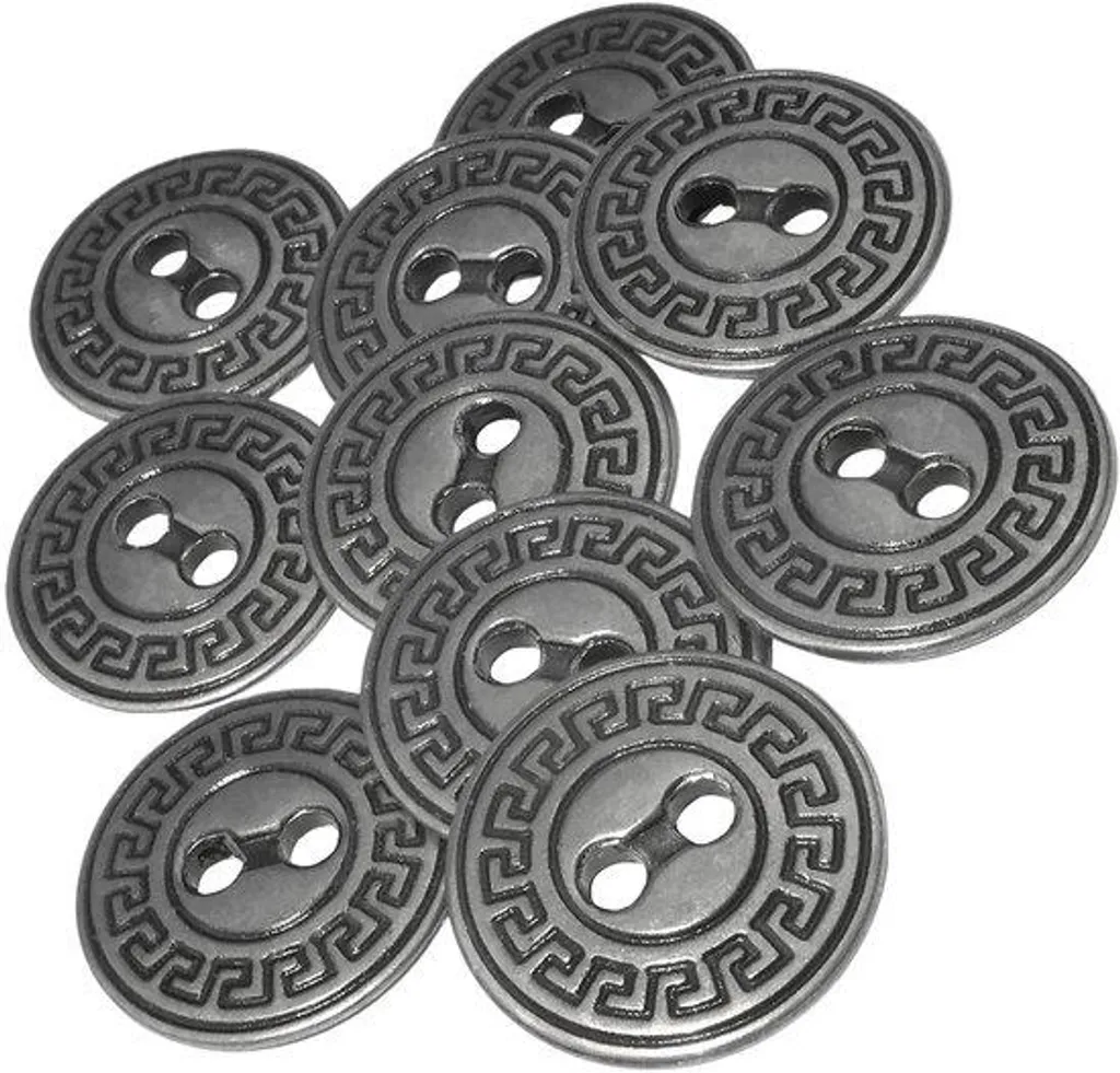 Remplacer boutons de veste : lot de 10 pièces métal gris 20 mm 2 trous