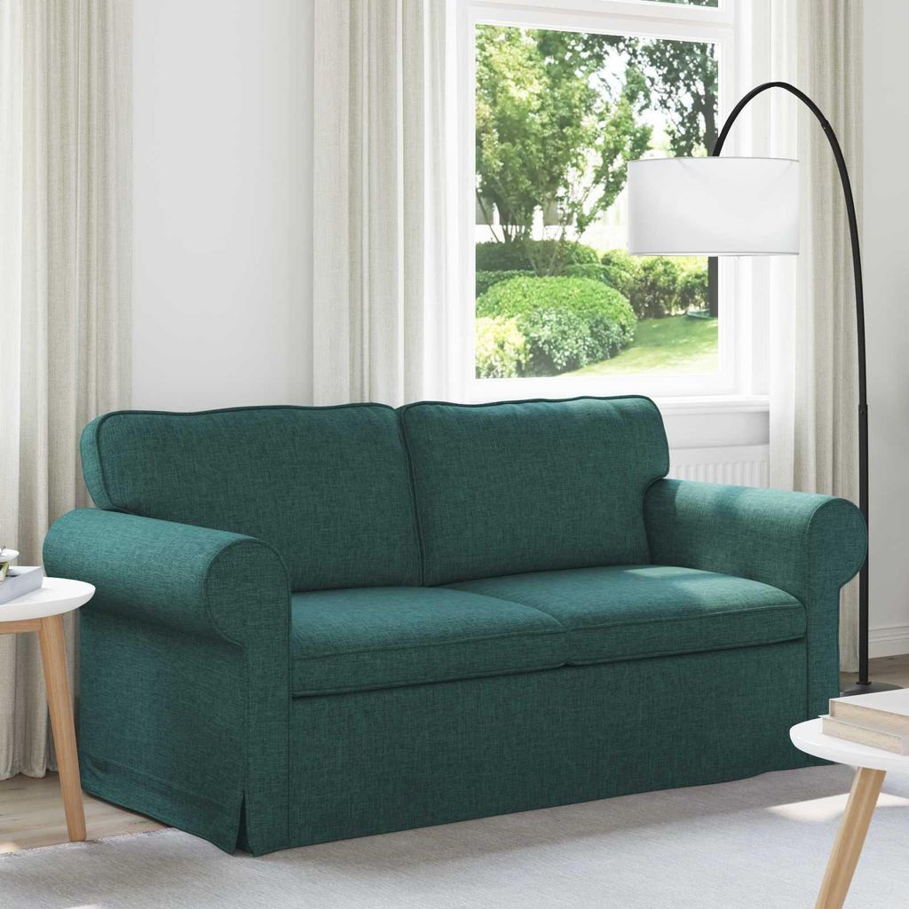 "Spring Sale"2-Sitzer Sofa Couch 140cm - elegantes Design - Doppelsofa - Lounge Sofa - Dunkelgrün Metall NEU184934 - Klassische Sofas