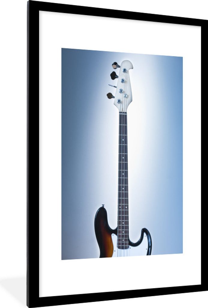 MuchoWow Gerahmtes Poster Die Saiten einer E-Gitarre 60x90 cm - Poster mit Schwarzem Bilderrahmen Wandposter Rahmen Foto Bilder - Dekoration - Wa...