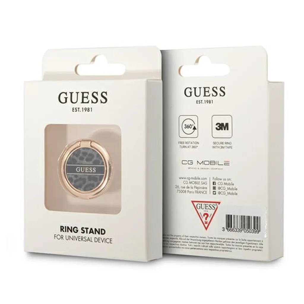 Guess Ring Stand Gurshcleok Black Leopard: Supporto Smartphone Design