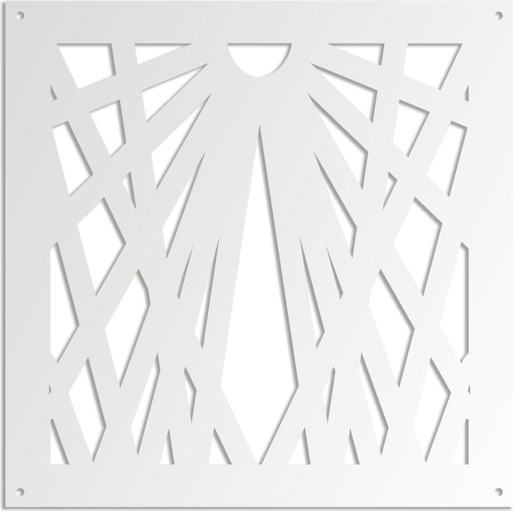 LASER – Perforiertes PVC–Panel – Sonnenschutz 48x48 cm weiß
