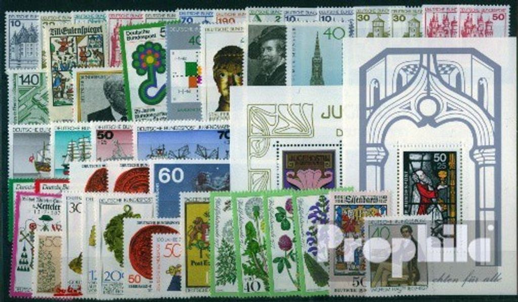 Briefmarken BRD (BR.Deutschland) 1977 1977 mit 913-914 und 916 C und D ohne Letterset postfrisch