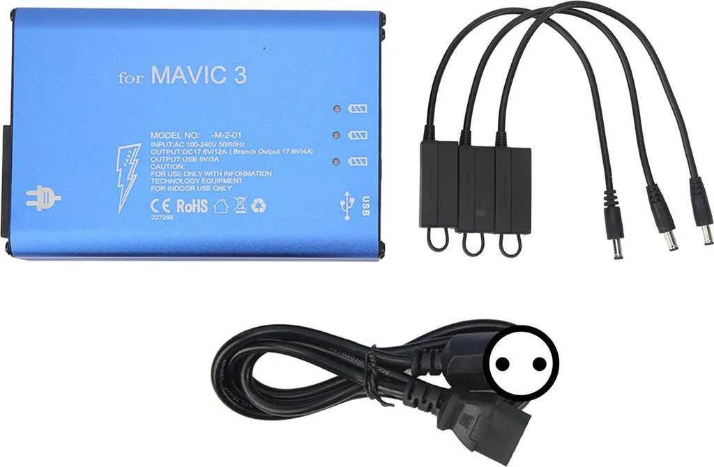 Solution de charge pour drone Mavic 3 idéale pour voyage et prise UE 240V