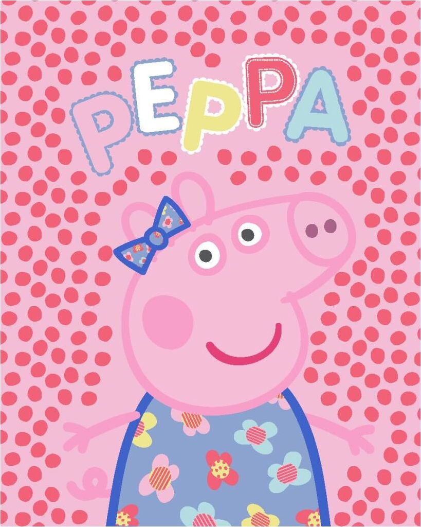 Peppa Wutz Decke 130x160cm – Flanell-Fleece Dots Design