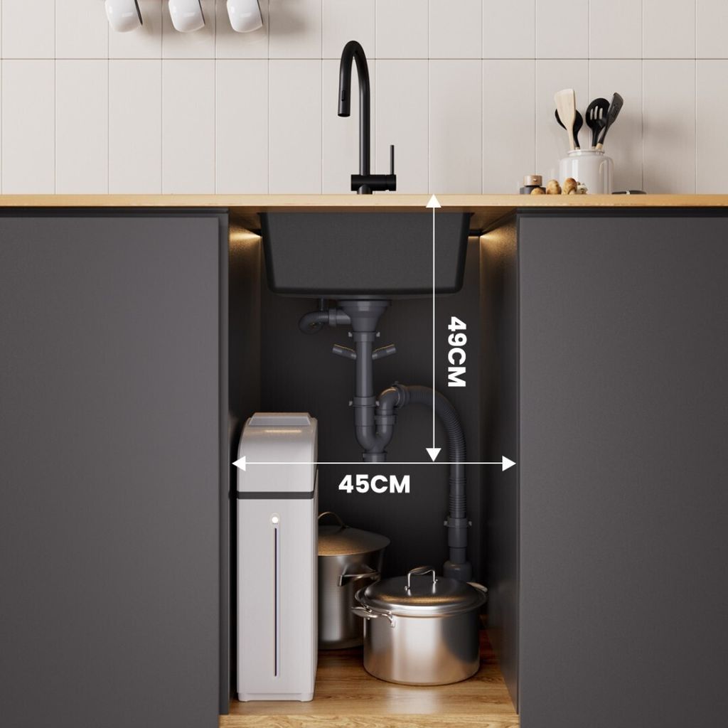 CECIPA Granitspüle Schwarz Küchenspüle Granit  Spülbecken Produktbild 7