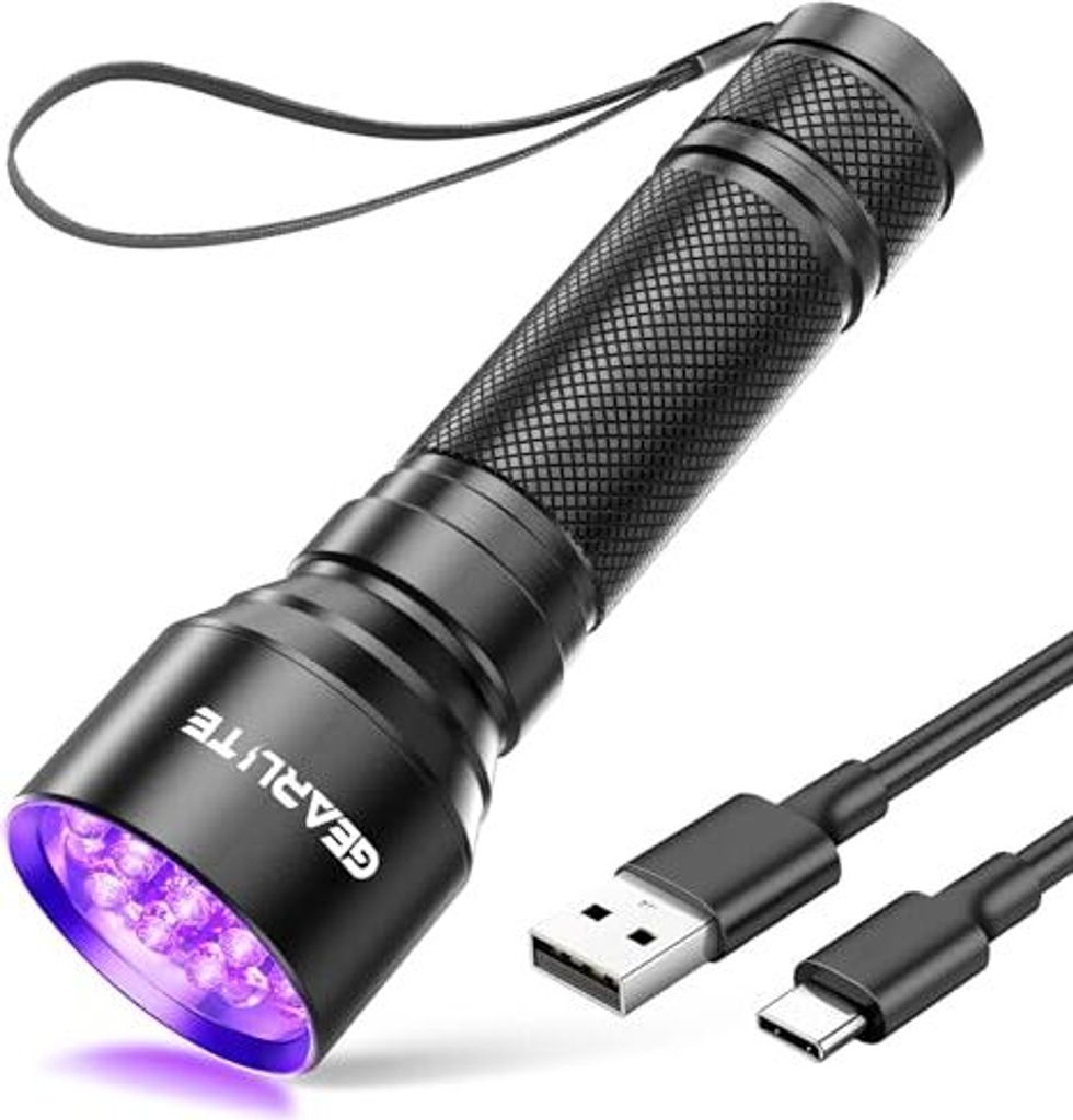 Gearlite LED Black Light Torch 21 LEDs, Mini -UV -Lampe 395 nm, ultraviolettes Geocaching, Haustier -Urin -Detektor, getrocknete Flecken Hunde Andere