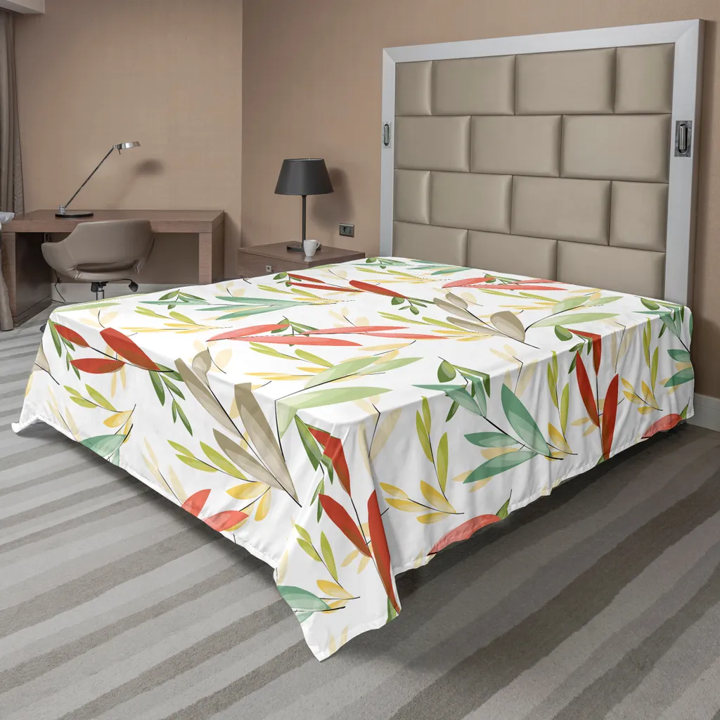 Drap plat de lit décoratif multicolore pour chambre parentale vintage