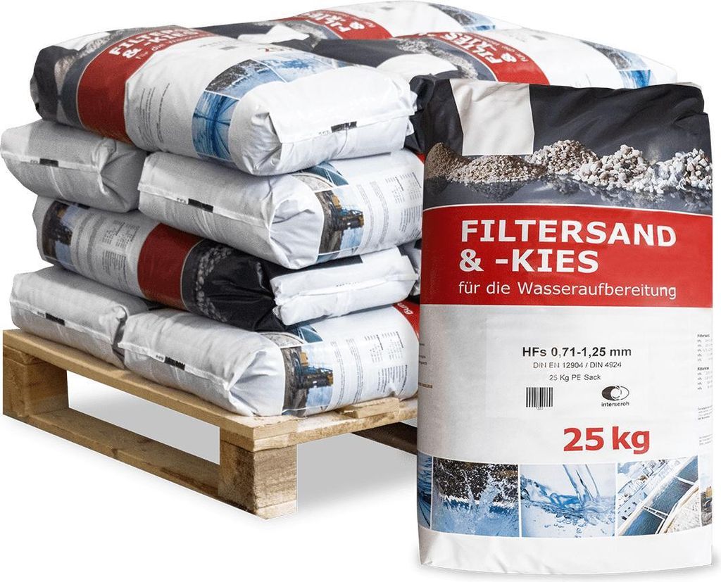 Galamio Filtersand 0,71 - 1,25 mm 25kg x 12 Sack 300kg Palette
