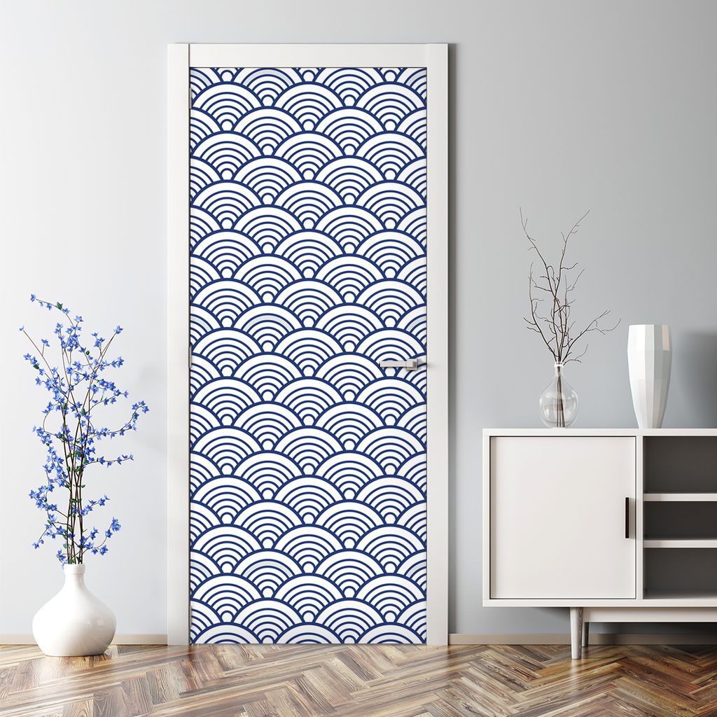 Dekorative Türtato Wandtattoo selbstklebend Klebefolie Türposter Fischgrätenmuster 70 x 200 cm