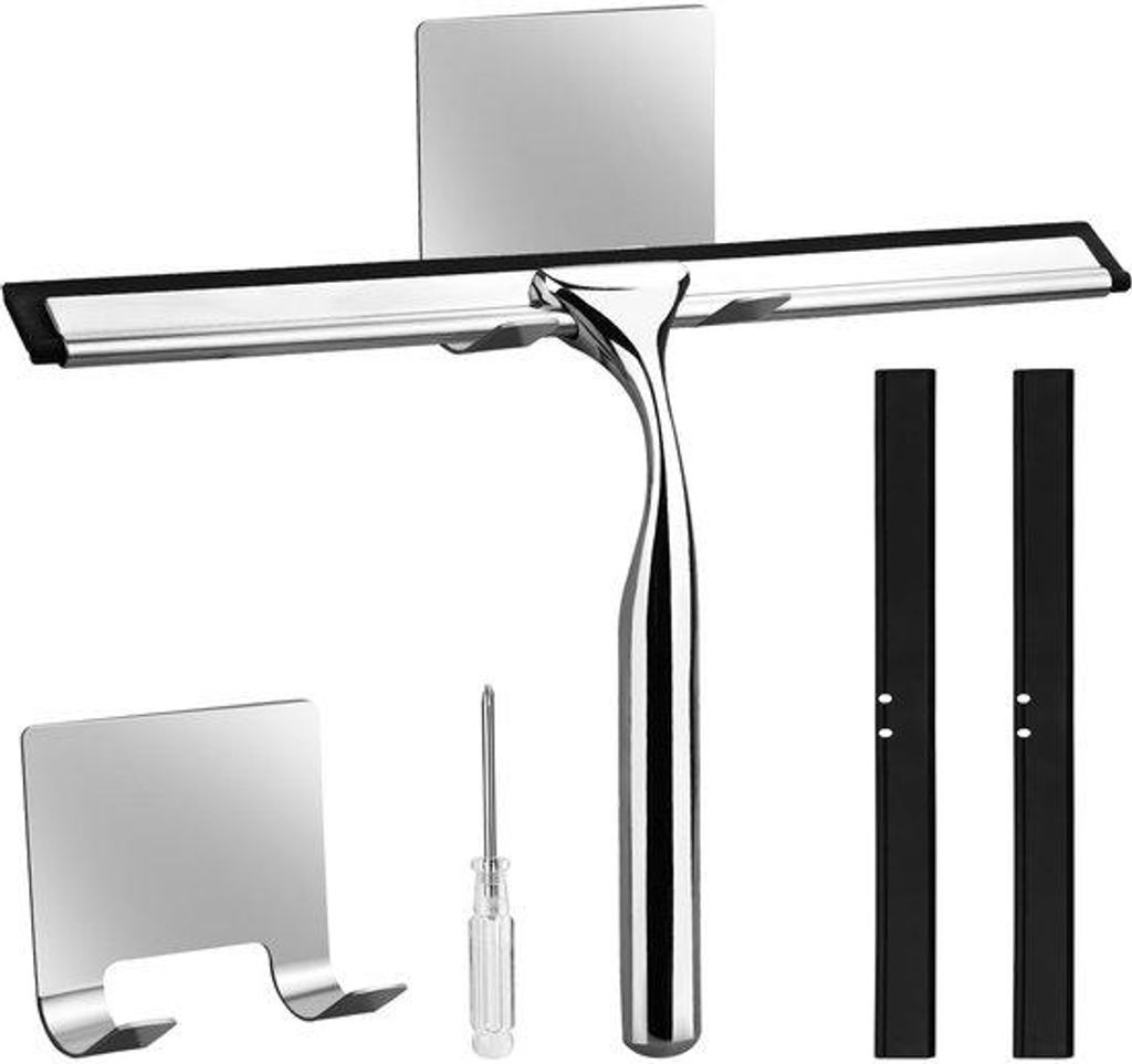 25cm Edelstahl Glaswisser mit 3 Silikonlippen und Schraubendreher