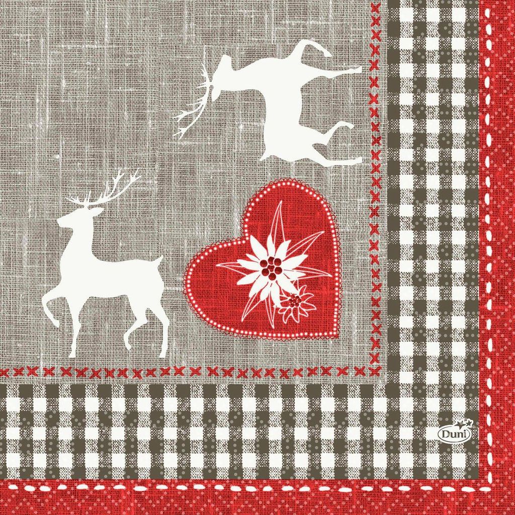 Serviettes Duni Alpenglück 33x33 cm 50 pièces Image du produit 