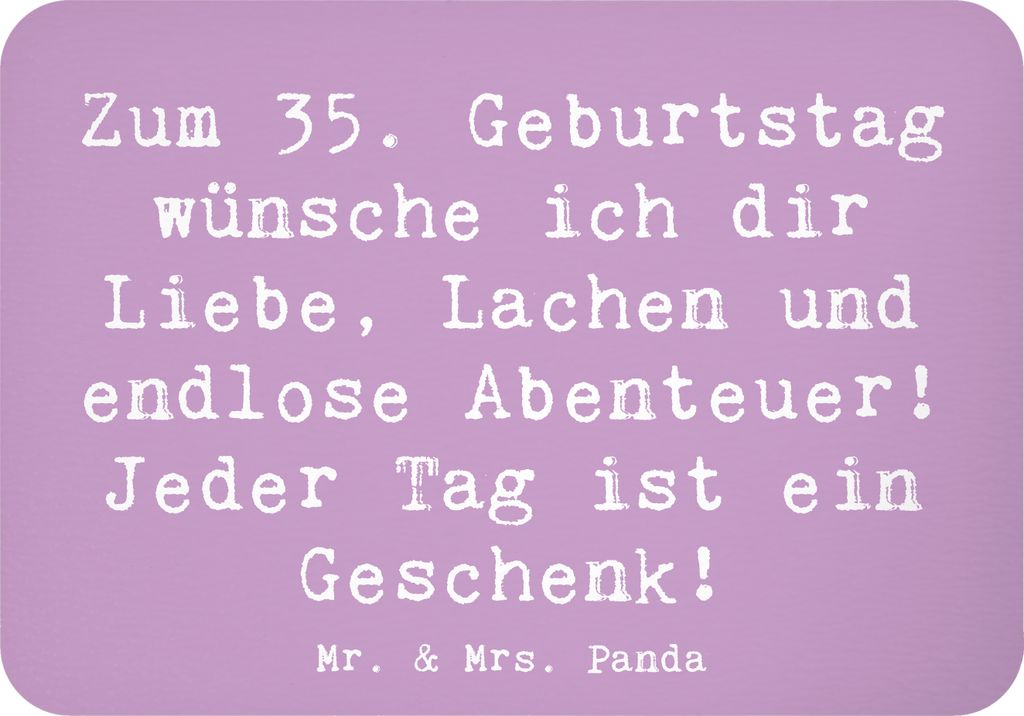 Mr. & Mrs. Panda magnet Spruch 35. Geburtstag - Lavendeltraum - Geschenk, Freude, holzmagnet, einzigartig, haftmagnet, Kühlschrankmagnet, Jubiläu...