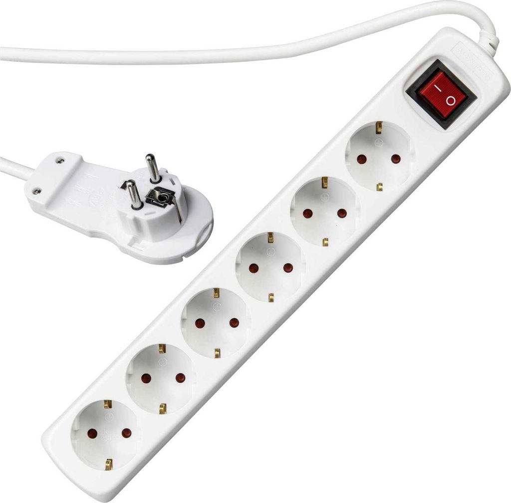 REV Steckdosenleiste 2m 6fach Flachstecker mit Schalter, Produktbild 
