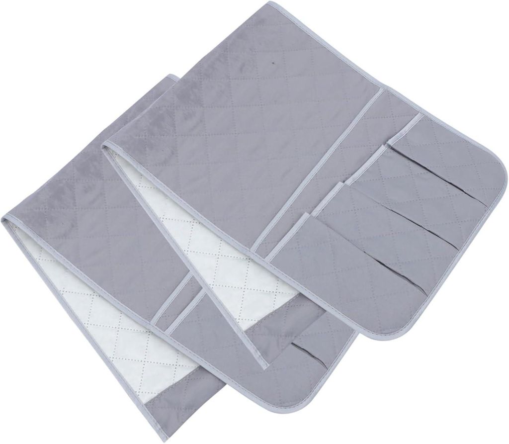 Armlehnen-Organizer für Sofas mit Seitentaschen – Grau