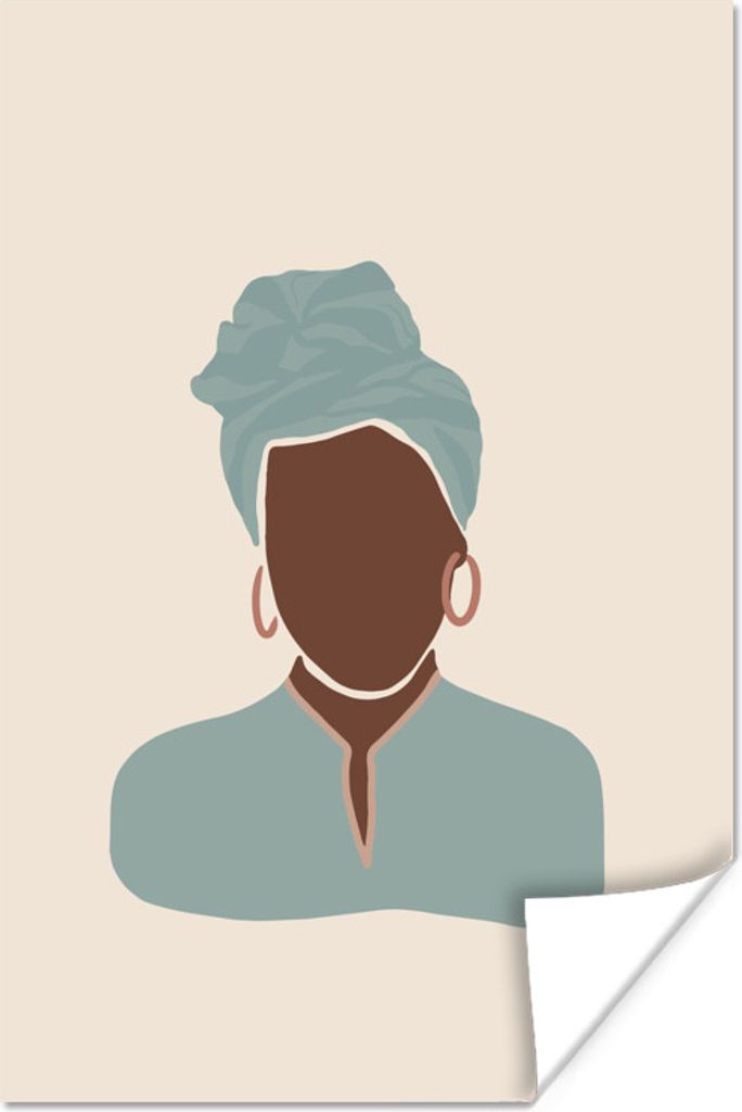 MuchoWow Poster Pastell - Frau - Beige 40x60 cm - Plakate für die Wand - Poster Babyzimmer