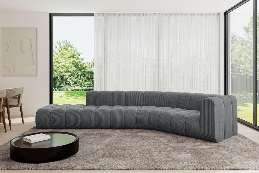 ALTDECOR Modulares Sofa Ecksofa in L-Form - Tilmo-L1 - 399x194x70 cm Dunkelgrau - Corner modular Sofa Eckcouch Couch Wohnlandschaft Cauchsofa Boden...