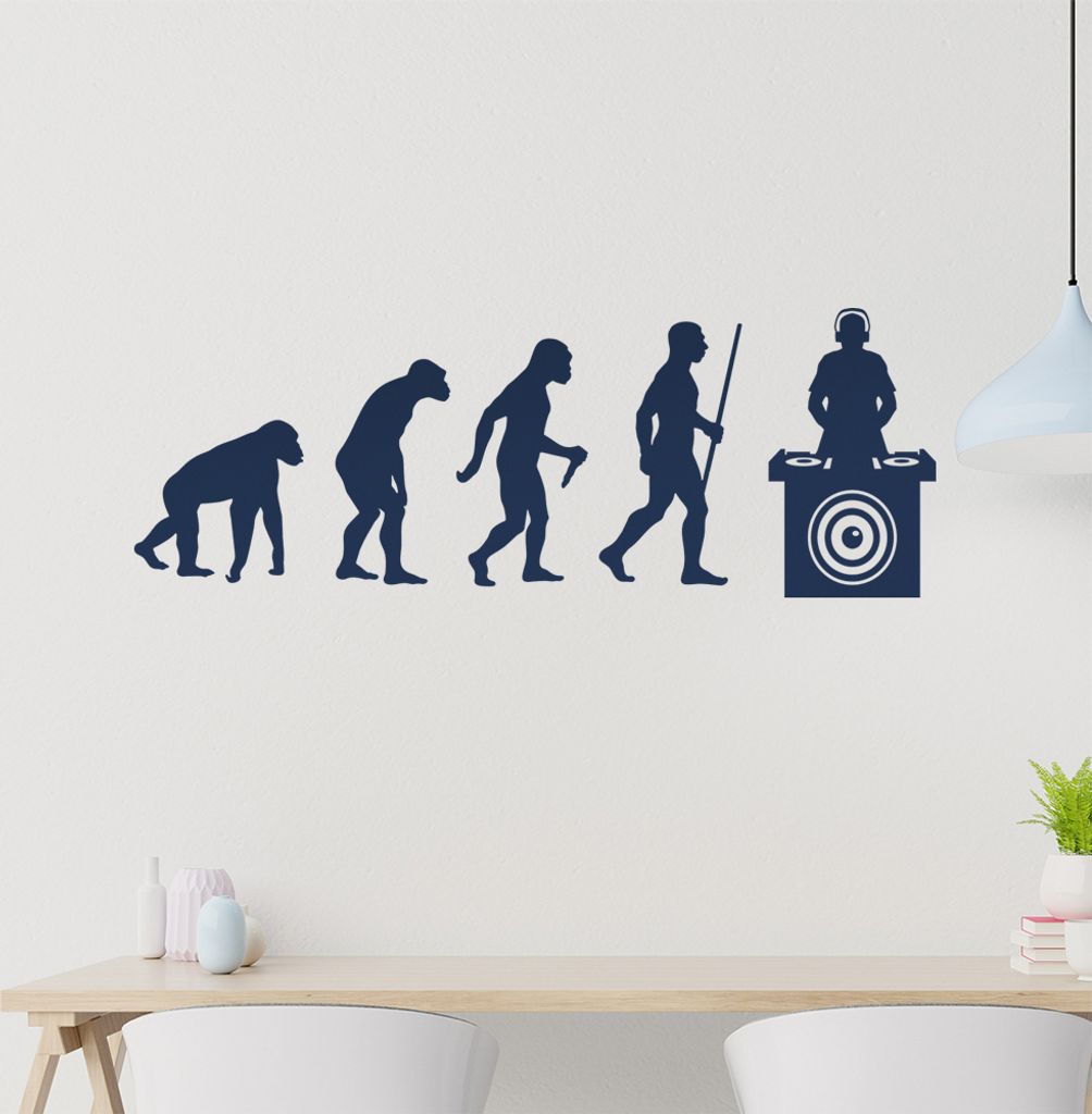 DJ Music Bass Evolution Wandtattoo Wandaufkleber Wall Sticker - Dekoration, Küche, Wohnzimmer, Schlafzimmer, Badezimmer