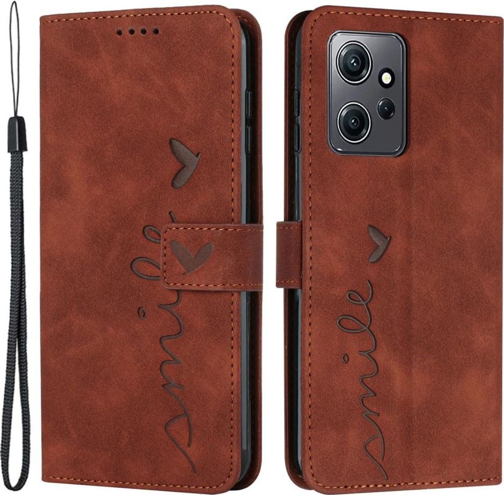 Xiaomi Redmi Note 12 4G Hülle - Coverup Smile Klapphülle - Braun