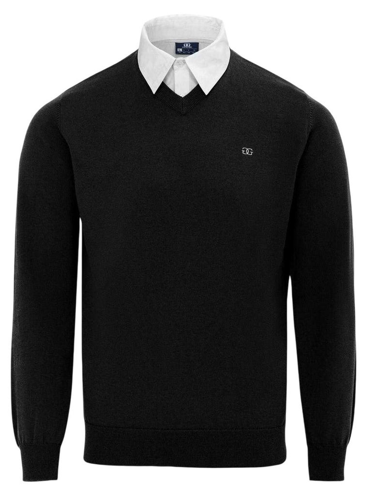 Giorgio - Pullover für Herren, V-Ausschnitt, Jerseyware GT27079 (XXL) (Schwarz)