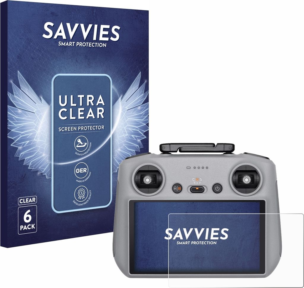 6x Für DJI RC 2 Schutzfolie Savvies Displayschutz Display Produktbild 