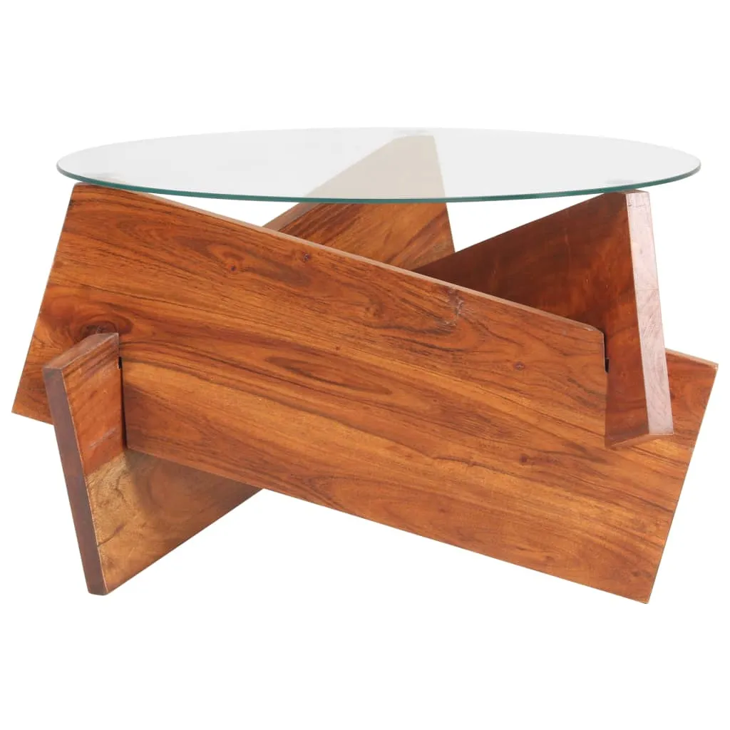 Tavolino 60 cm in legno massiccio di acacia
