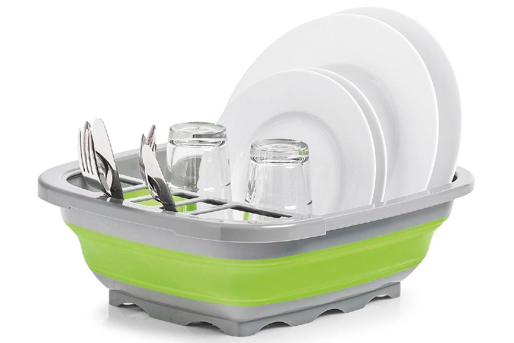 ZELLER Scolapiatti pieghevole, plastica, verde Immagine del prodotto 