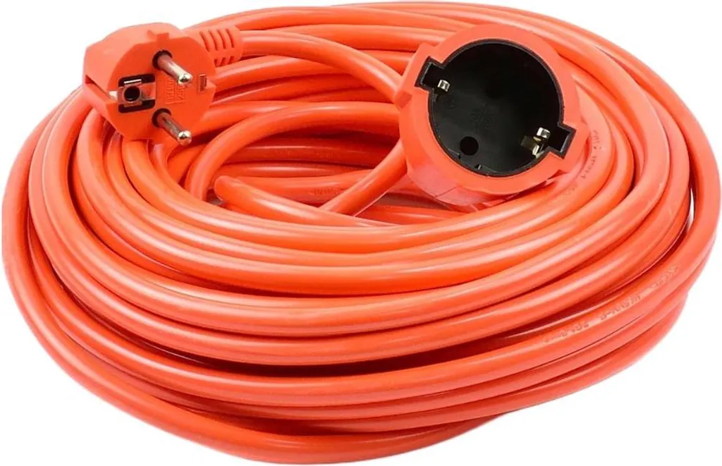 Prolunga Elettrica H05VV-F 3G1.5mmq 20m Arancione con Terra