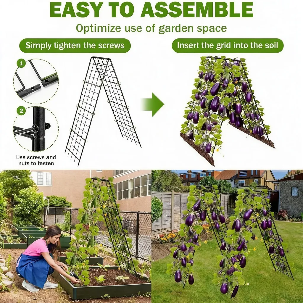 Support de Culture Vertical pour Tomates et Concombres - Treillis 2pcs - 2