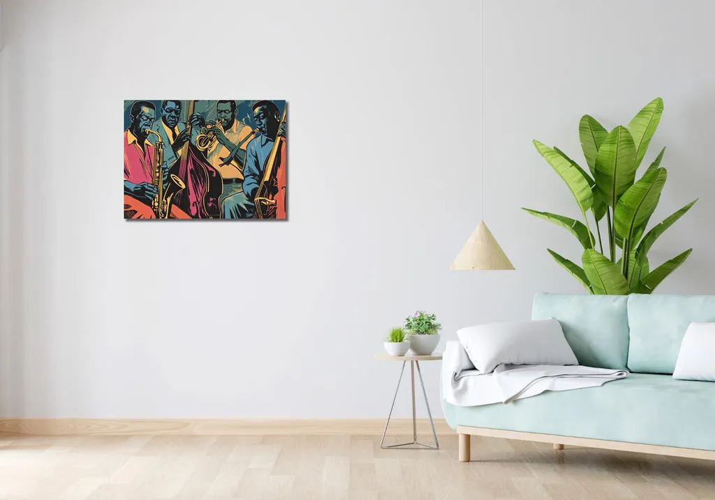 Poster Jazzmen à Gaza 70x50 cm, habillage mural pour grand mur vide