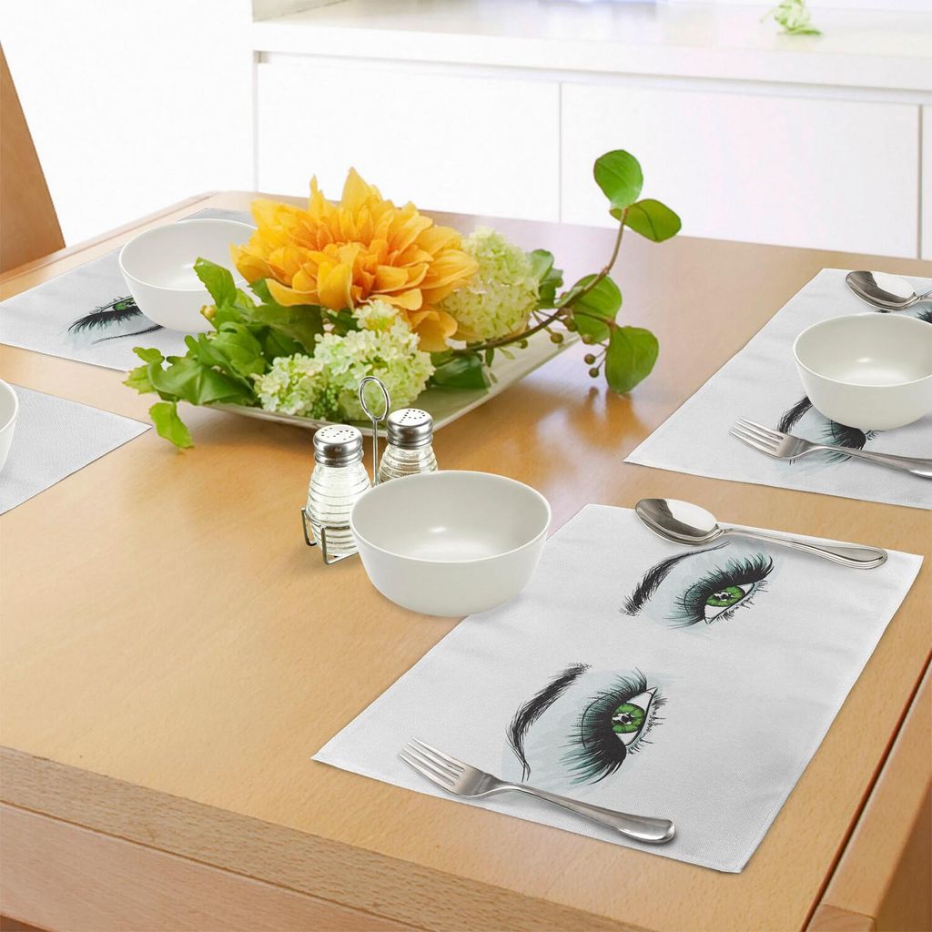 ABAKUHAUS Augenbraue Platzmatten, Frauen perfekt geformte Augenbrauen und volle Peitschen, 30 x 45 cm, Grau und Lindgrün