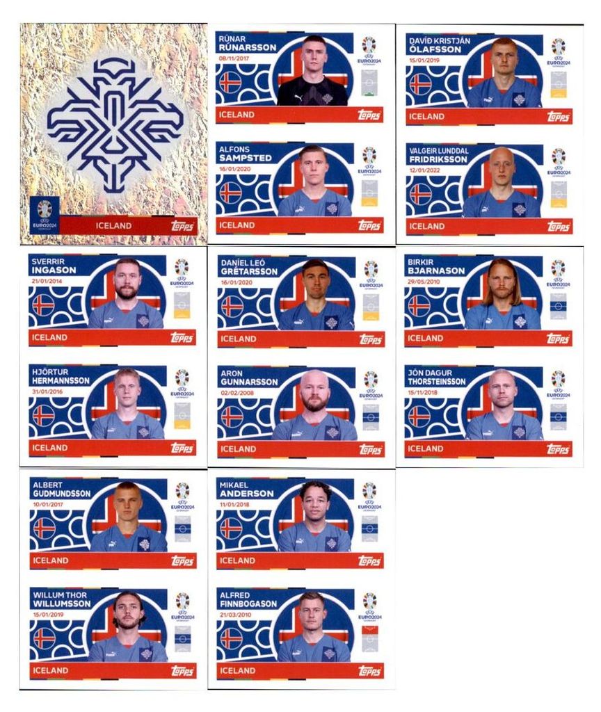 UEFA EURO 2024 Germany - Sammelsticker - Mannschaftspaket - Iceland