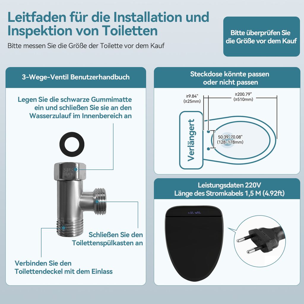 Puluomis WC-Sitze Toilettensitz mit Fernbedigung Produktbild 9