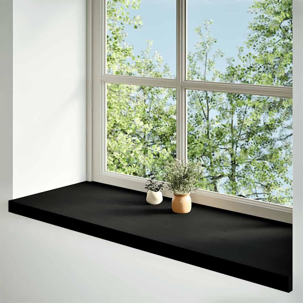 vidaXL Fensterbänke 2 Stk. Braun-Schwarz 110x40x2 cm Massivholz Eiche