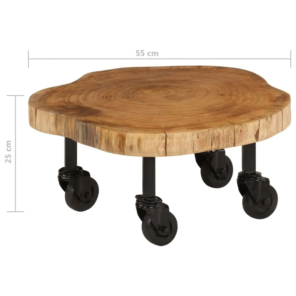 Table basse en acacia massif 60x55x25 cm - Table de salon robuste bois
