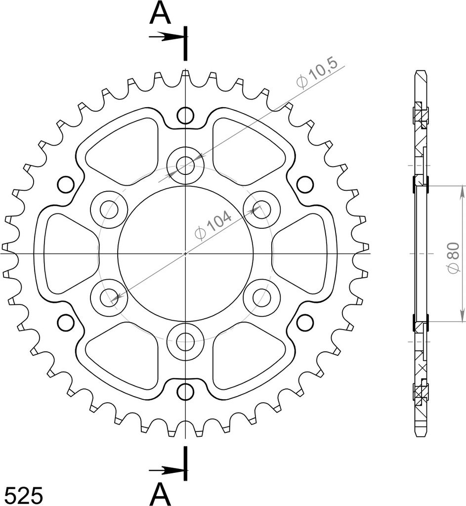 Stealth-Kettenrad Supersprox 525 - 41Z (blau) Produktbild 