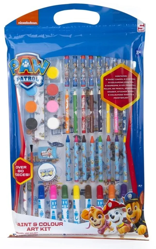 Set de papeterie enfant avec crayons de couleur Pat Patrouille 13 pcs