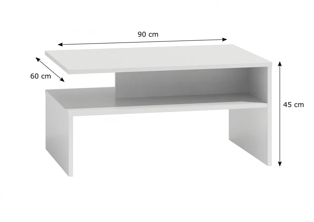 Table basse GUIREN blanc mat - Table de salon design épuré 100x60 cm - 5