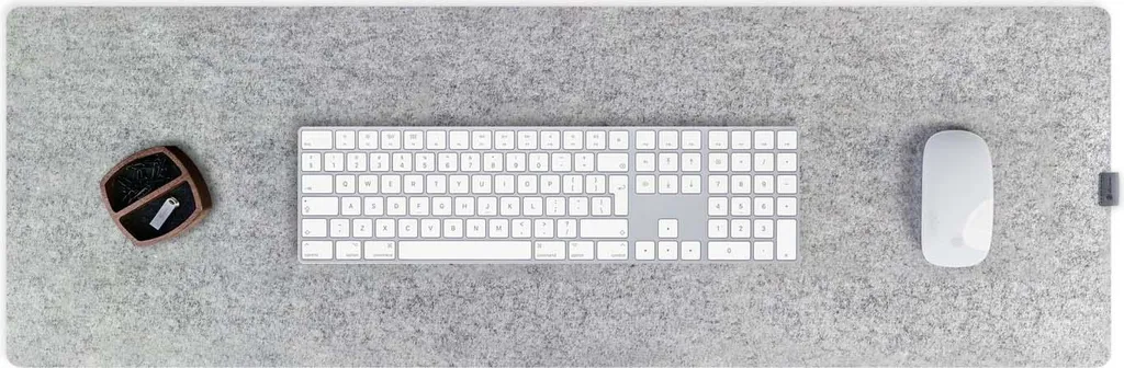 Tapis de bureau en feutre gris clair - Sous-main de protection XL