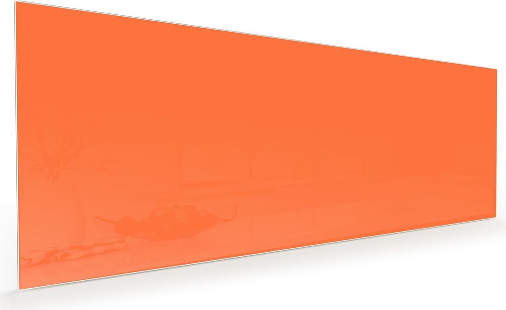 Küchenrückwand Spritzschutz Glas mit Motiv Dunkeloranger Hintergrund I 40 x 40 cm