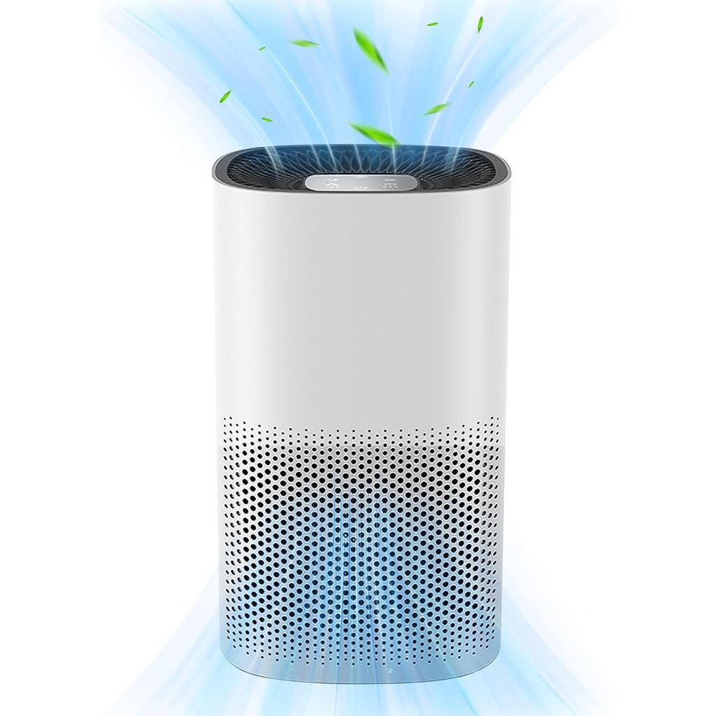 Kompakter Tisch-Luftreiniger – Smart-Modus, 3-Stufen, Nachtlicht & Filterwechselanzeige, für Schlafzimmer & Büro