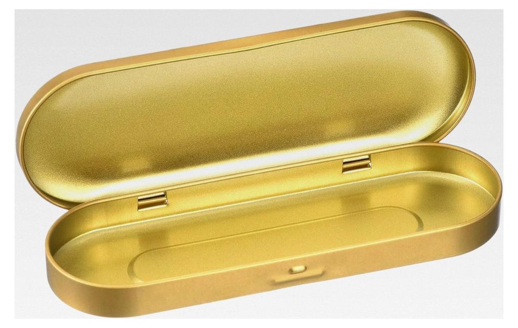 Metall-Blechdose, 6,9x2,4x0,7 Zoll, ovale leere Dose mit Scharnierdeckel, tragbarer Aufbewahrungsbehälter für Süßigkeiten und Bastelbedarf