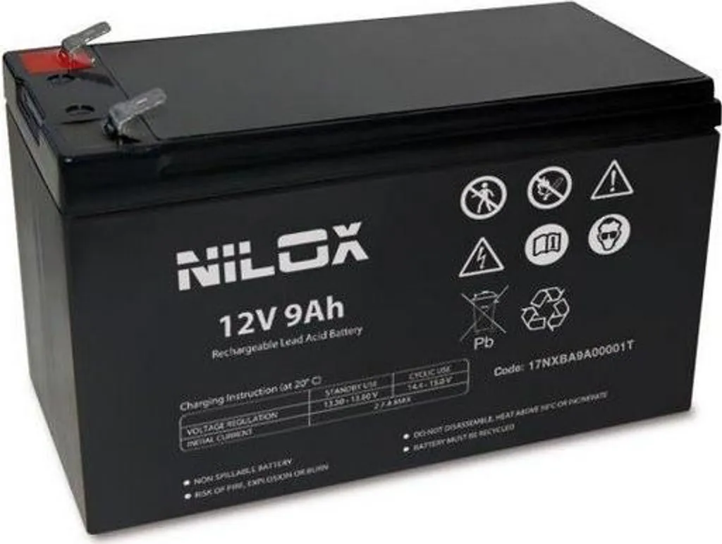Batterie 12V 9Ah Nilox contre coupures évitant la perte de données PC