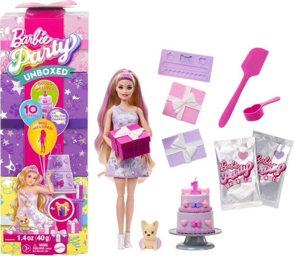 Barbie Party Unboxed Haustier-Geburtstagsserie Puppe und Accessoires