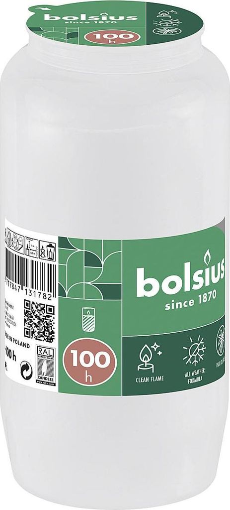 BOLSIUS Kompolicht ohne Palmöl Nr. 7 weiß Produktbild 